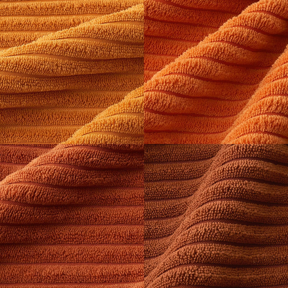 MIULEE Fall Corduroy Decorative Throw Pillow Covers Orange Rust 18x18