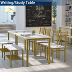 Teraves Dining Table Set for 4, Kitchen Table and 2 Chairs with Bench | 4 Piece Dining Table Set for Small Space, Apartment, Space-saving Dining Room Set with Storage