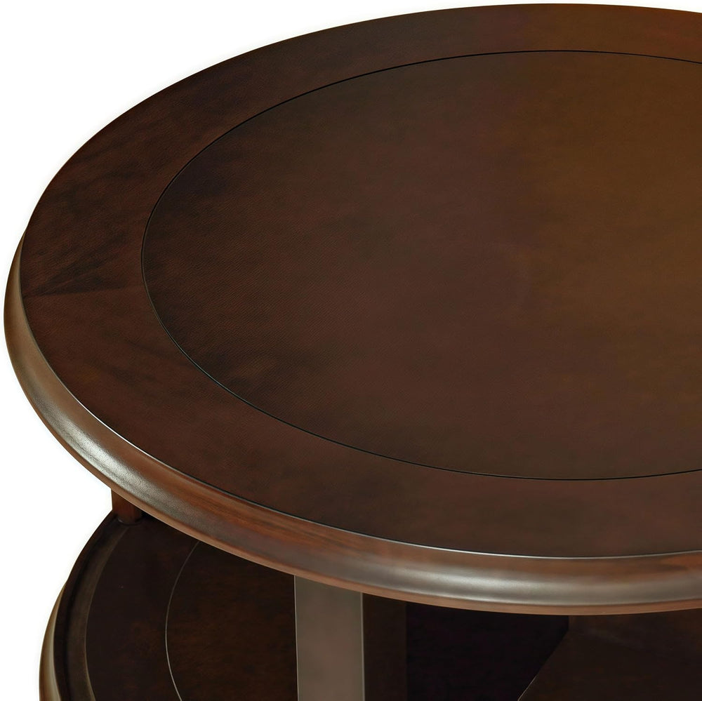 31.5'' Nesting Coffee Table Set of 2, Solid Wood Round Nesting Coffee...