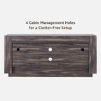 OKD Modern 70" TV Stand, Entertainment Center for TVs Up to 80", Media Console with Large Open Storage & Side Cabinets, Thick Wood Design for Living Room, Dark Rustic Oak