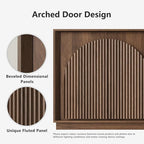 win2win Fluted Sideboard Buffet Cabinet with Storage, 65" Mid Century Modern Accent Cabinet with Double-Layered Arch Doors,Wood Media TV Console Table Credenza for Living Room Hallway Entryway,Walnut
