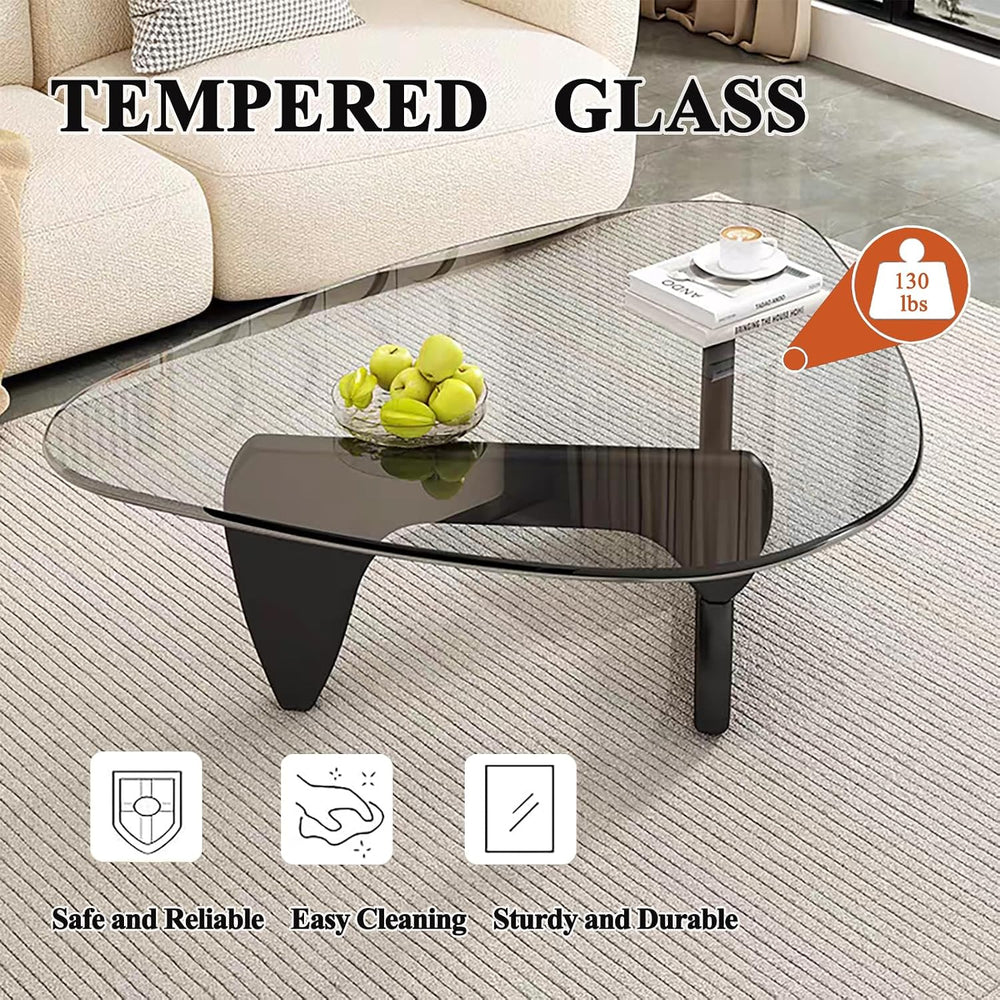 Modern Glass Coffee Table, Mid Century Small Coffee Table, Coffee Table for L...