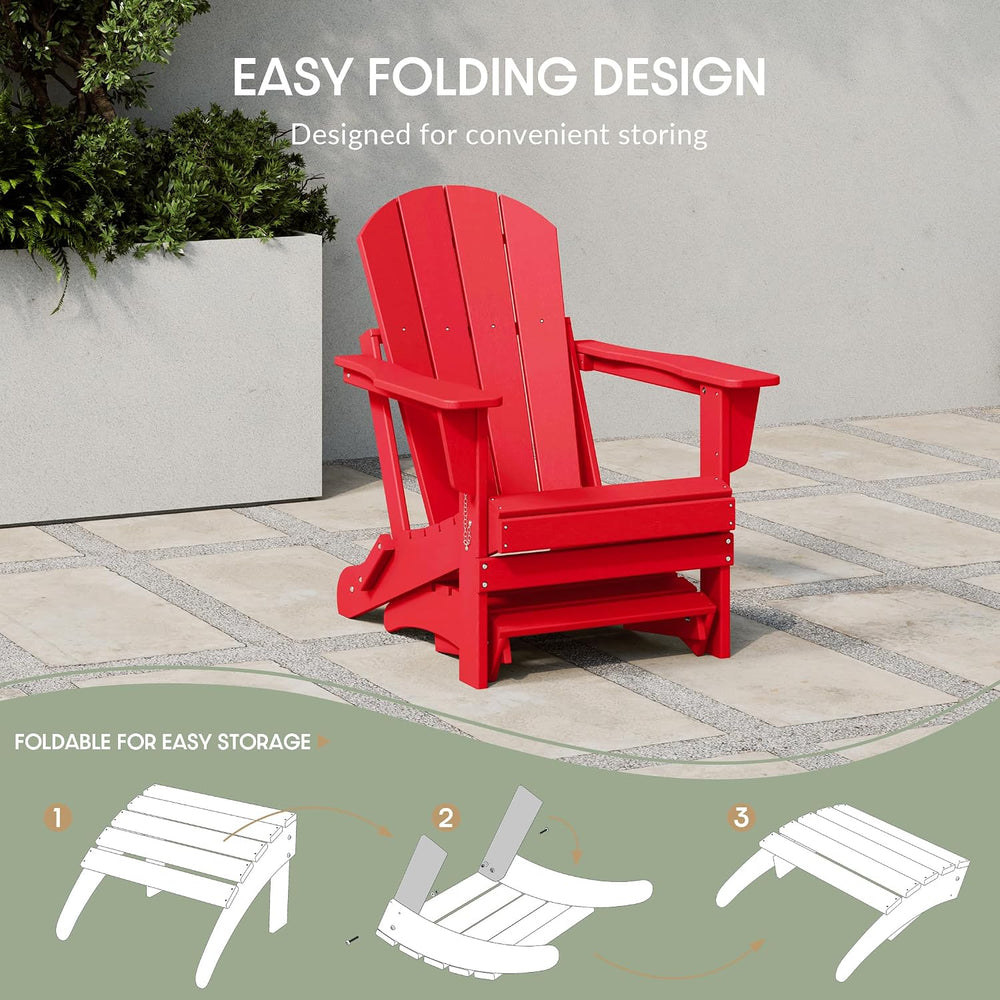 WestinTrends Outdoor Patio Adirondack Ottoman Foot Rest, All Weather Poly Lum...
