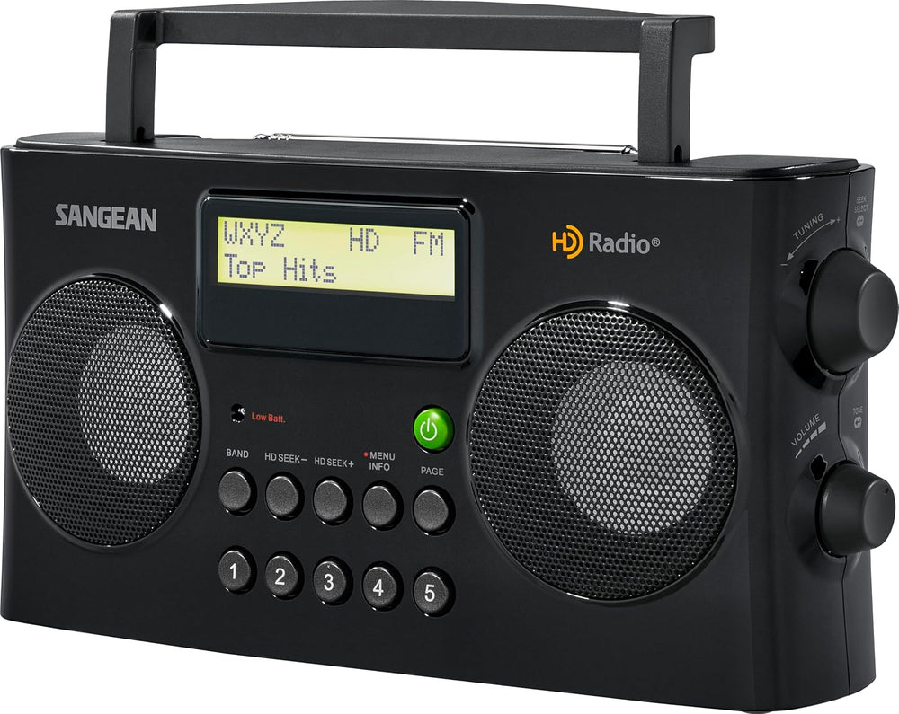 Sangean HDR-16 HD AM/FM Portable Radio, Black