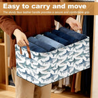 Sharks Storage Bin with Handles, Basket Storage Organizer for Shelves, Closet, Nursery, Book, Laundry Hamper & Home Decor