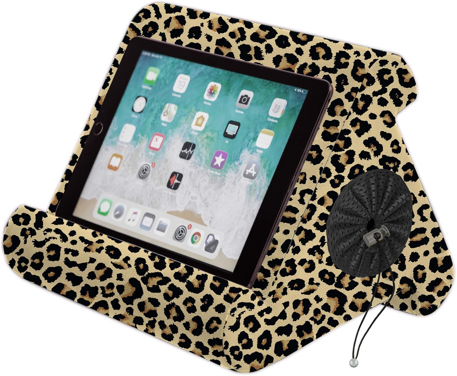 Flippy Original Tablet Pillow Stand & iPad Holder for Lap, Desk & Bed, Multi-Angle with Cubby Storage, Compatible with Kindle, Fire, iPad Pro, Air & Mini, Samsung Galaxy & iPhone, Def Leopard