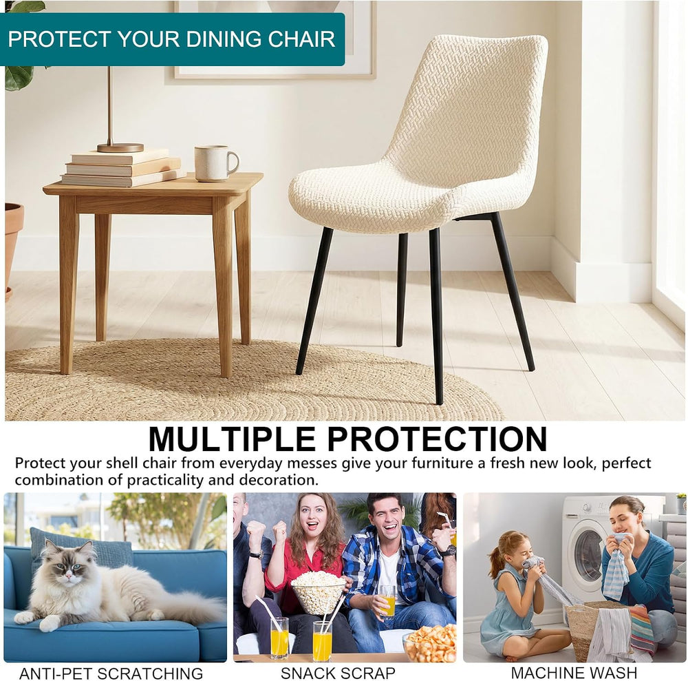 KRFOONN Dining Chair Covers Set of 4 Armless Accent Side Chair Cover