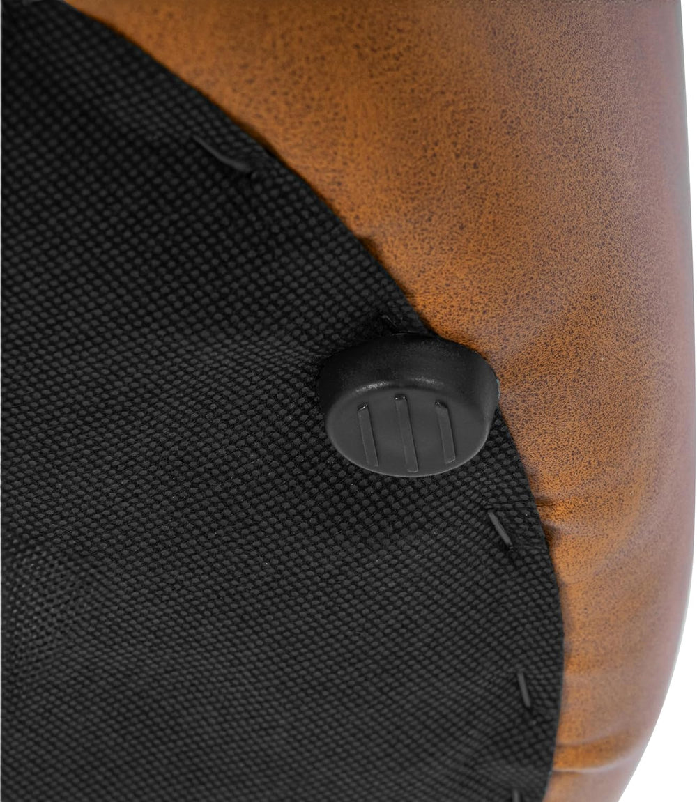 Spatial Order Upholstered Faux Leather Round Ottoman (No Lid, Seat Only) | Sp...