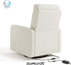 Storkcraft Kyoto Deluxe Power Recliner Swivel Glider, Ivory Boucle | Premium Electronic Power Recliner for Nursery, Includes Dual-USB Charging Port with USB-A & USB-C, Glider Rocking Chair