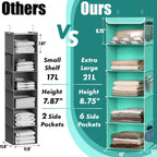 Simple Houseware 5 Shelf Hanging Closet Organizer, Turquoise