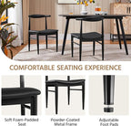 Yaheetech Dining Chairs Set of 2 Mid Century Modern Leather Dining Room Chairs with Armless Backrest & Metal Legs for Kitchen, Living Room, Black