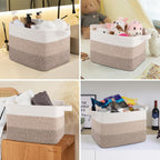 Storage Baskets for Organizing, Woven Baskets for Shelves, Rectangle Decorative Organizer for Storage Clothes, Toy, Books, Towels Nursery Bins 3 Pack (Gradient Yellow, 15.75"x11.8"x9.85")