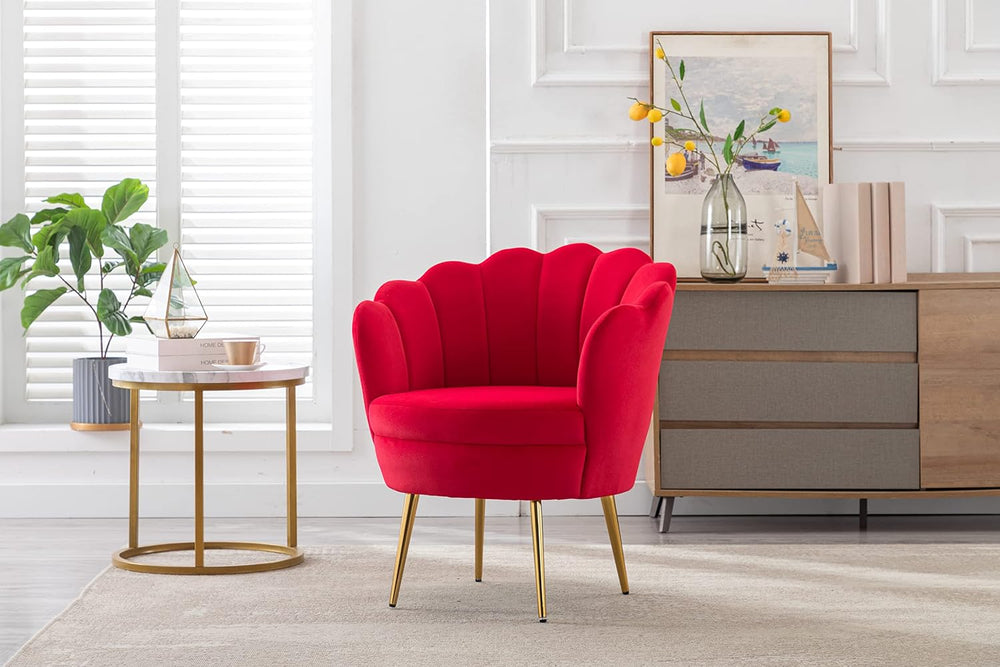 Modern Accent Velvet Chairs Comfy Upholstered Vanity Chairs for Bedroom Armch...
