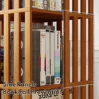 XIMN 360° Rotating Bamboo CD/DVD Shelf - 6-Tier Space-Saving Media Storage Cabinet for Movies, Organizer with Super Compact Design (Walnut, 6 Tier)