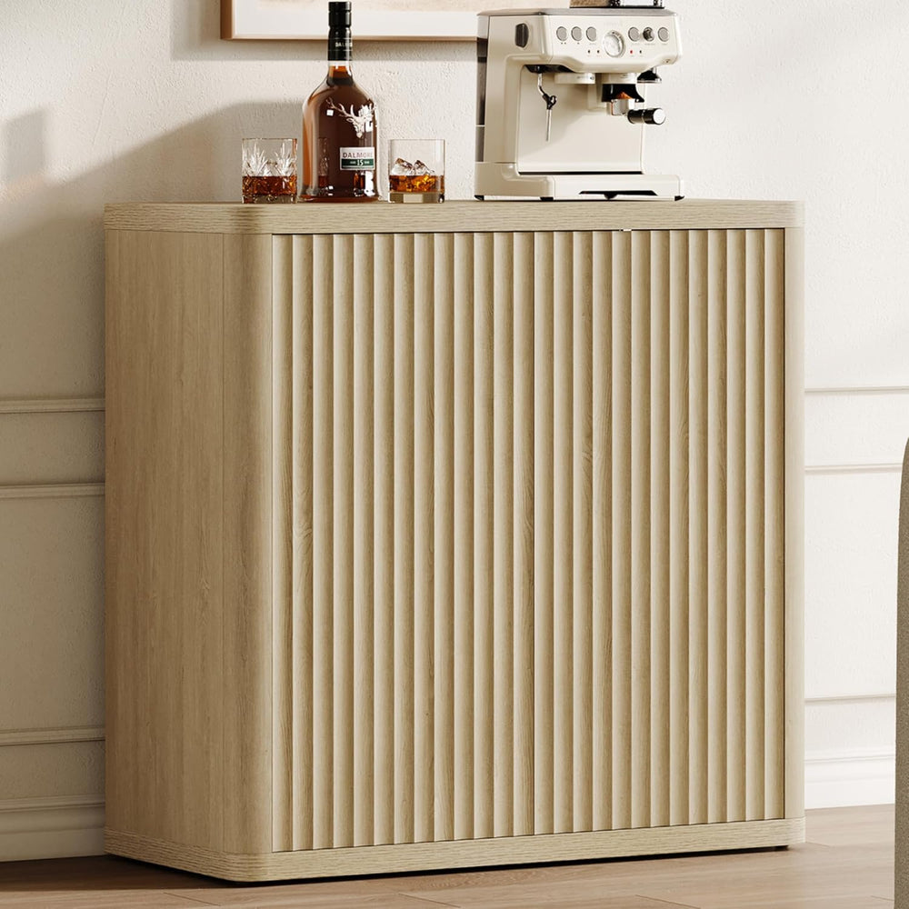 SICOTAS Buffet Cabinet with Storage Sideboard Accent Modern Credenza with Doo...