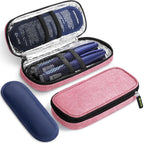 AUVON Insulin Cooler Travel Case with 2 x 90g TSA Approved Ice Packs, Diabetic Medication Insulated Cooling Bag for Insulin Pens and Diabetic Supplies Storage, Compact for Daily Life and Trips