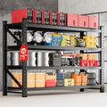 MIIIKO 75" W Storage Shelves,8000LBS Metal Garage Storage Shelving,Heavy Duty Adjustable Unit Storage Shelves for Warehouse,Basement,75" W x 24" D x 70" H,Black