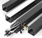 Yecaye 62.8in(4x15.7in) Cable Raceway, Large Under Desk Cable Management for Server Rack Wire Raceway, Wire Management Tray, Cord Organizer for Gaming Desk, Black