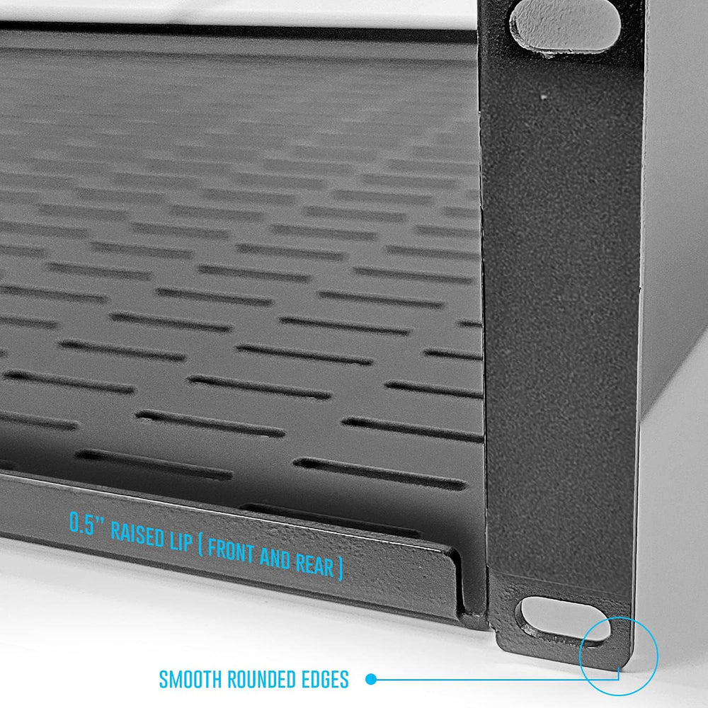AxcessAbles 2U Vented Rack Shelf - 2 Pack | Rack Trays for 19 Inch Equipment ...