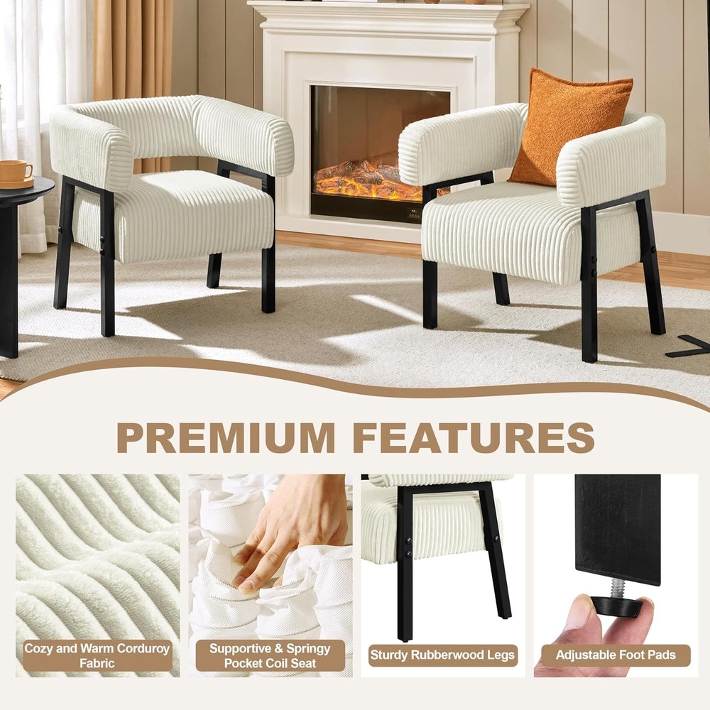 Yaheetech Accent Living Room Chair with Pocket Coiled Seat Set of 1 | Sofa Ar...