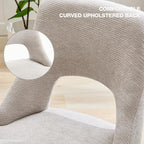 UVV Wooden Dining Chairs Set of 6, Mid Century Modern Upholstered Dining Room Chair Kitchen Chairs, Chenille Dinner Chair with Solid Wood Legs for Kitchen Dining Room, Light Grey