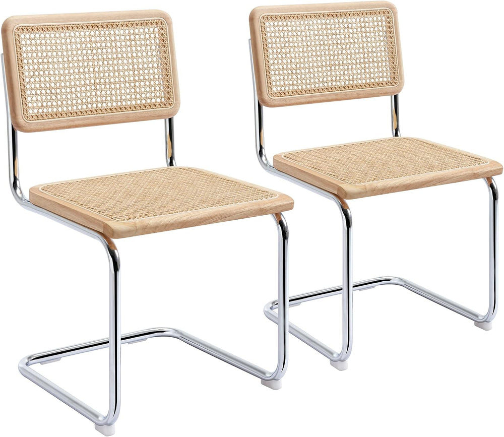 Rattan Dining Chairs Mid Century, Cesca Chairs Set of 2 for Kitchen Room