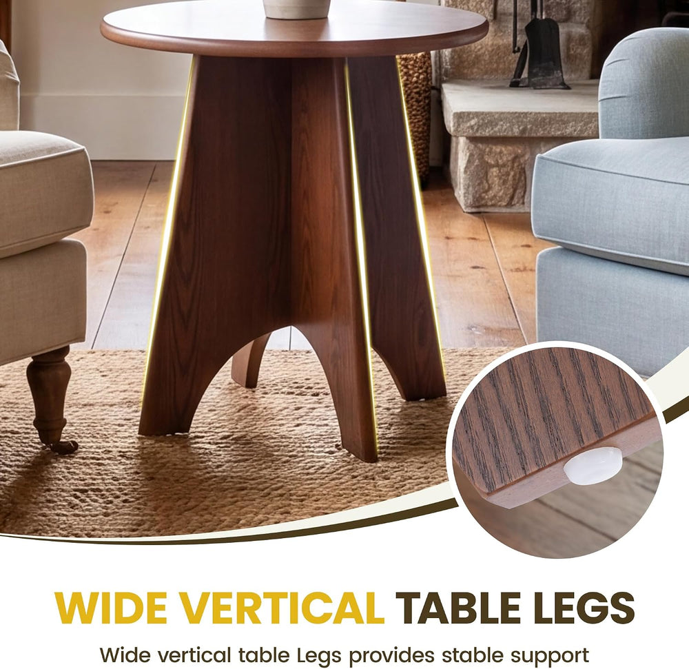 chairus Modern Sculptural Side Tables Set of 2, 17.5" Round End Table wi...