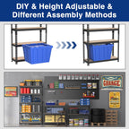 WORKPRO 5-Tier Steel Shelving Unit-Black, 27-2/5”W x 11-7/10”D x 60”H, Adjustable Storage Rack, Heavy Duty Shelf with MDF Board, 1650 lbs Load Capacity (Total) for Garage, Basement, Kitchen