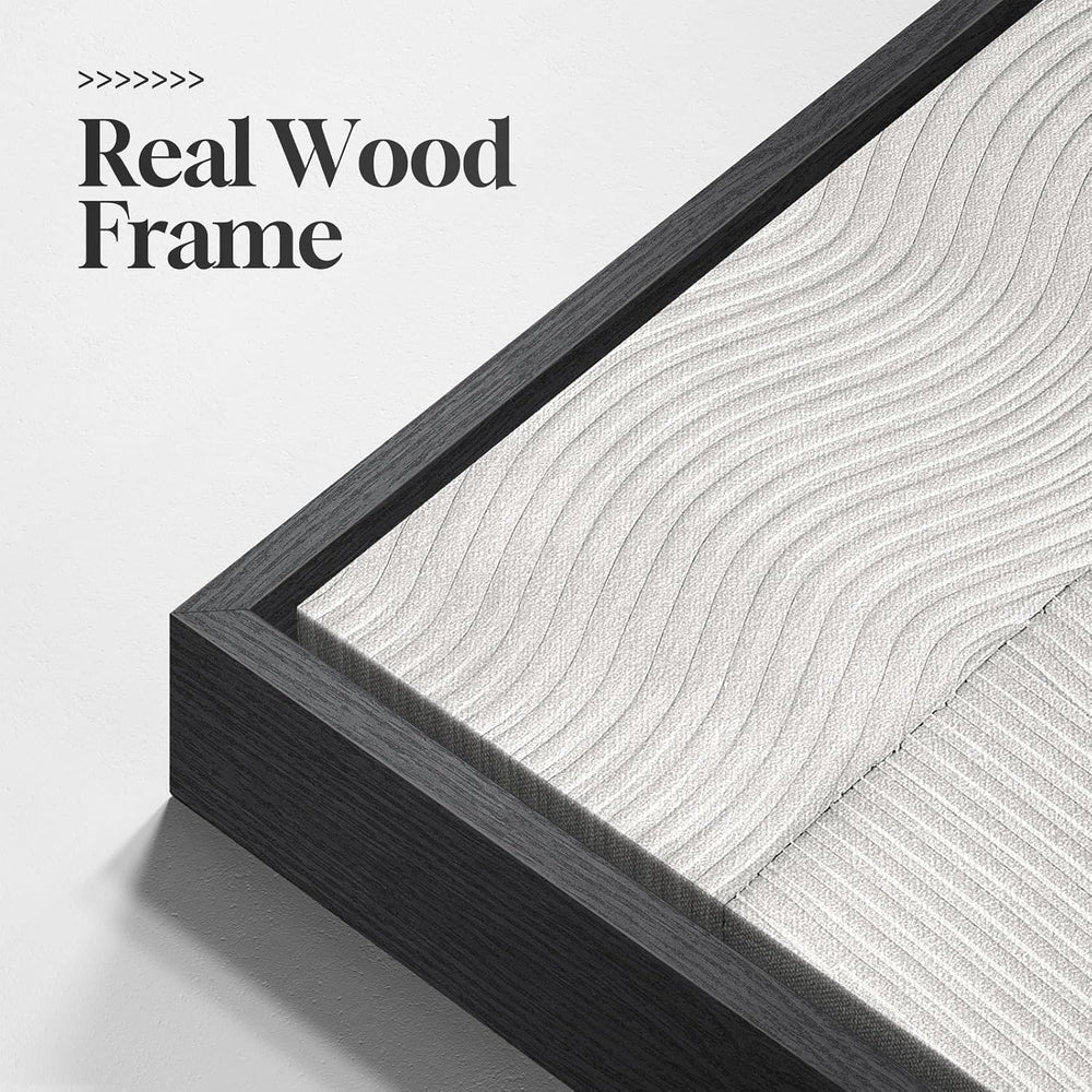 Framed Black and White Abstract Wall Art for Living Room, 3 Piece 24x36 In