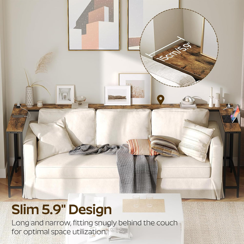 YATINEY Narrow Console Table with Outlets, 70.9" Sofa Table Narrow Long,...