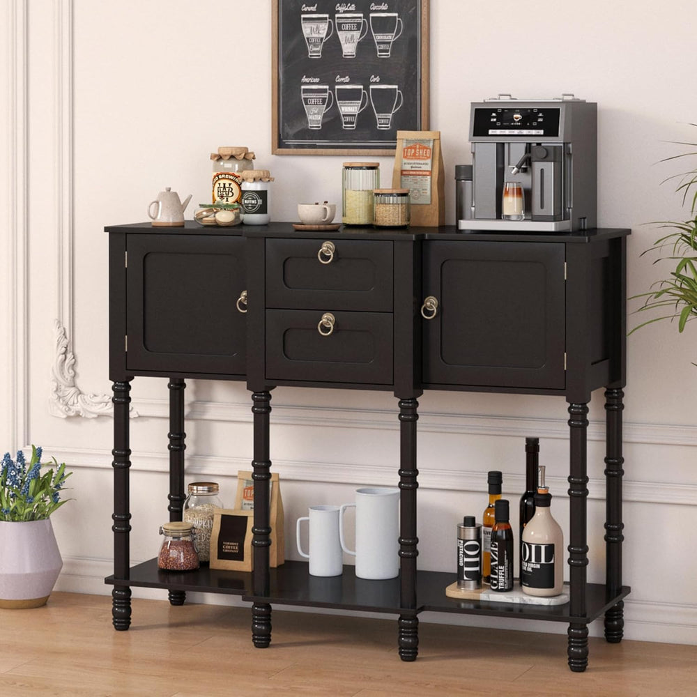 Mid-Century Modern Console Table with 2 Drawers& Doors for Entryway | Ret...