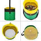 Toy Storage Organizer Basket Bag with Drawstring for Buliding Bricks, Blockets,Puzzles,Playroom Cinch Bucket Carrying Bag with Handle (Green)