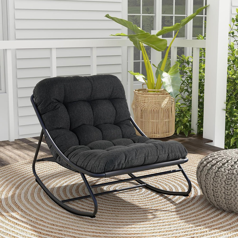 Grand patio Outdoor Rocking Chair, Padded Cushion Recliner Rocker for Front P...