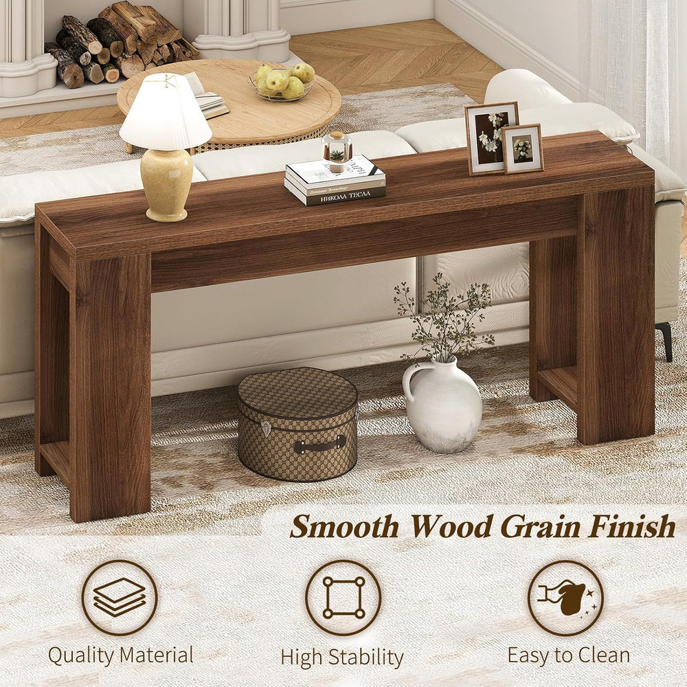 71" Extra Long Console Table, Wood Farmhouse Entryway Table, Behind Couc...