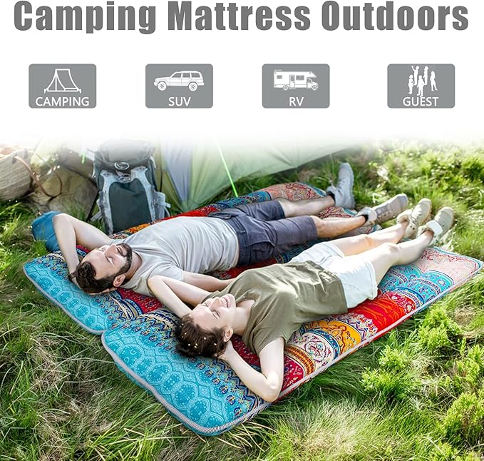 MAXYOYO Japanese Floor Mattress Futon Mattress, 4" Thicken Tatami Mat Sleeping Pad Foldable Roll Up Mat Boys Girls Dormitory Pad Kids Floor Lounger Pillow Bed, Charcoal Grey, Queen Size
