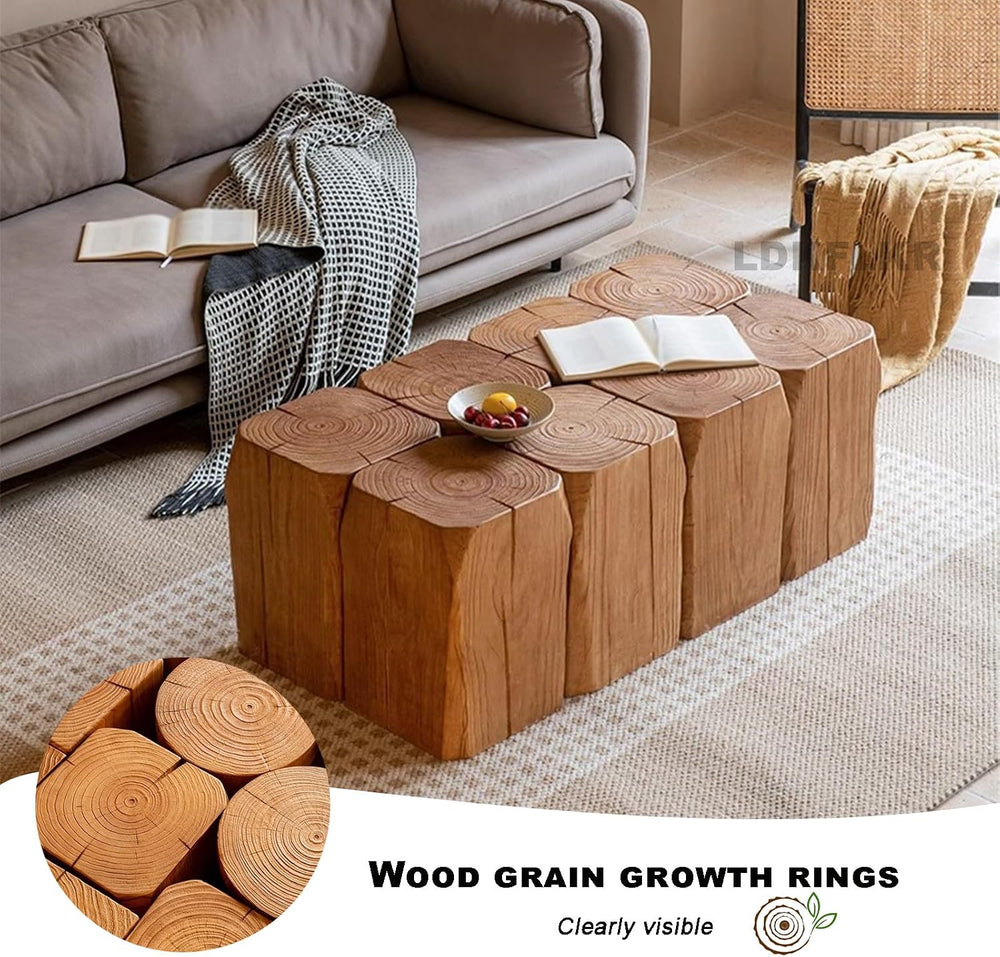 Solid Wood Small Side Table, Accent Table Freeform Natural Plant Stand Coffee...
