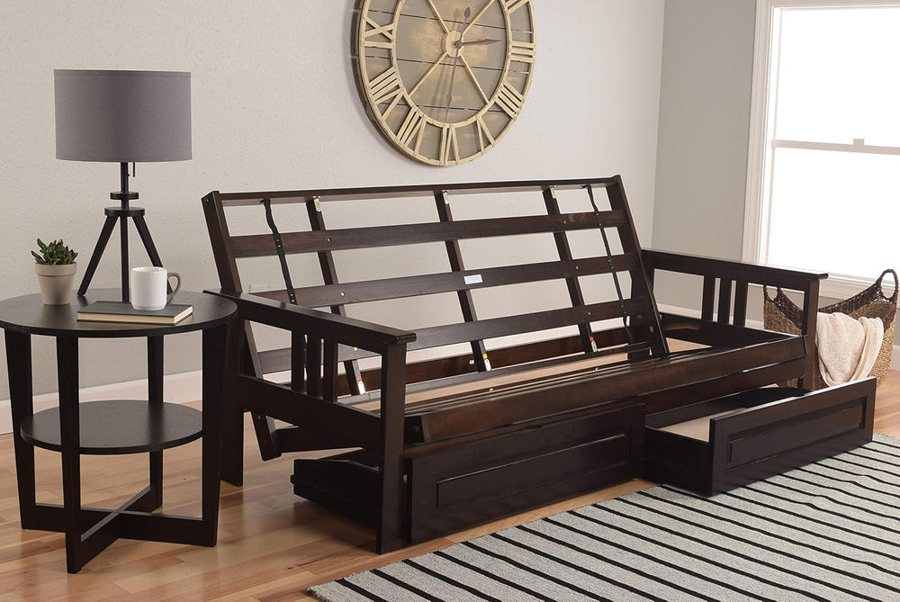 Kodiak Furniture Monterey Queen-size Futon, Storage Drawers, Espresso Finish ...