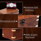 Wooden Watch Box for Men & Women, Watch Organizer & Display Case, Premium Long-Lasting Watch Holder, Elegant Gift for Watch Collectors (Wood Top, 3 Slots)