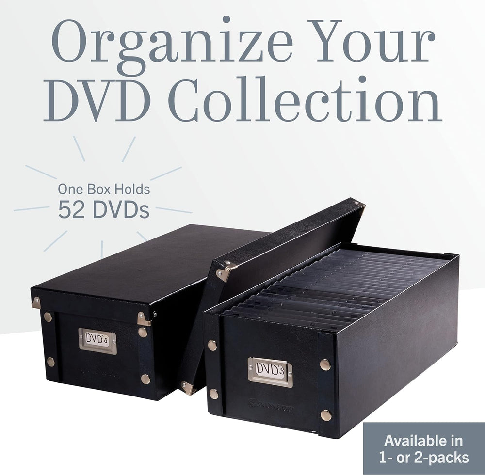 Snap-N-Store DVD Storage Box - 4 Pack - Durable 6 x 8.2 x 16.5 Inch Movie Org...