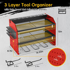 Power Tool Organizer Wall Mount with Charging Station, Drill Holder, Adjustable Layers, Heavy Duty Garage Tool Organizer Storage with 8 Outlet Power Strip, Christmas Gifts for Men, Dad, Husband