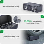 Weekly Pill Organizer 2 Times a Day, 7-Day Large Travel Pill Box 7 Day, Am Pm Twice Daily Pill Case with Removable Compartments, Weekly Vitamin Container for Medicine Supplement (Silver)