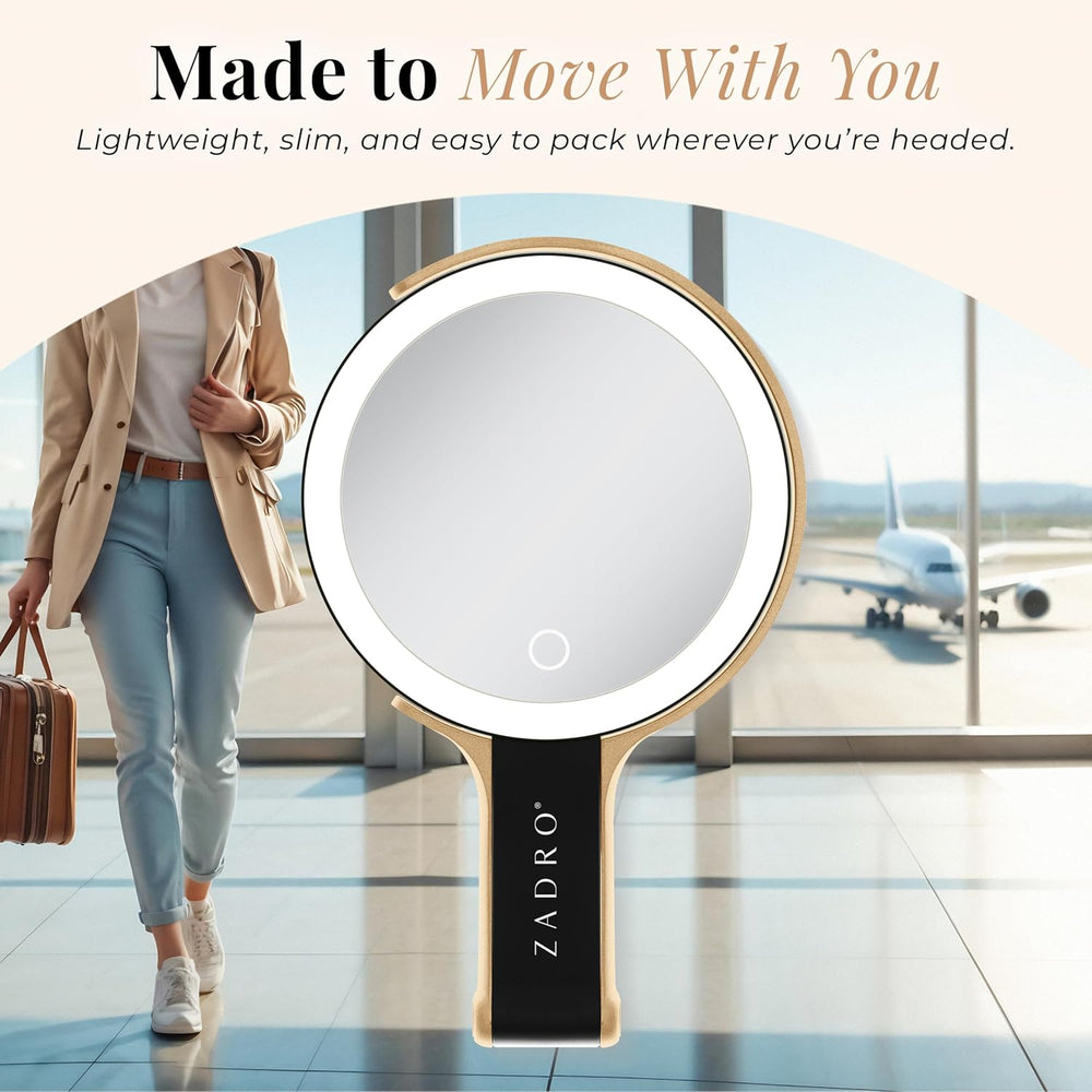 Zadro LED Lighted Makeup Mirror, 2-Sided with 1x & 10x Magnification, Rec...