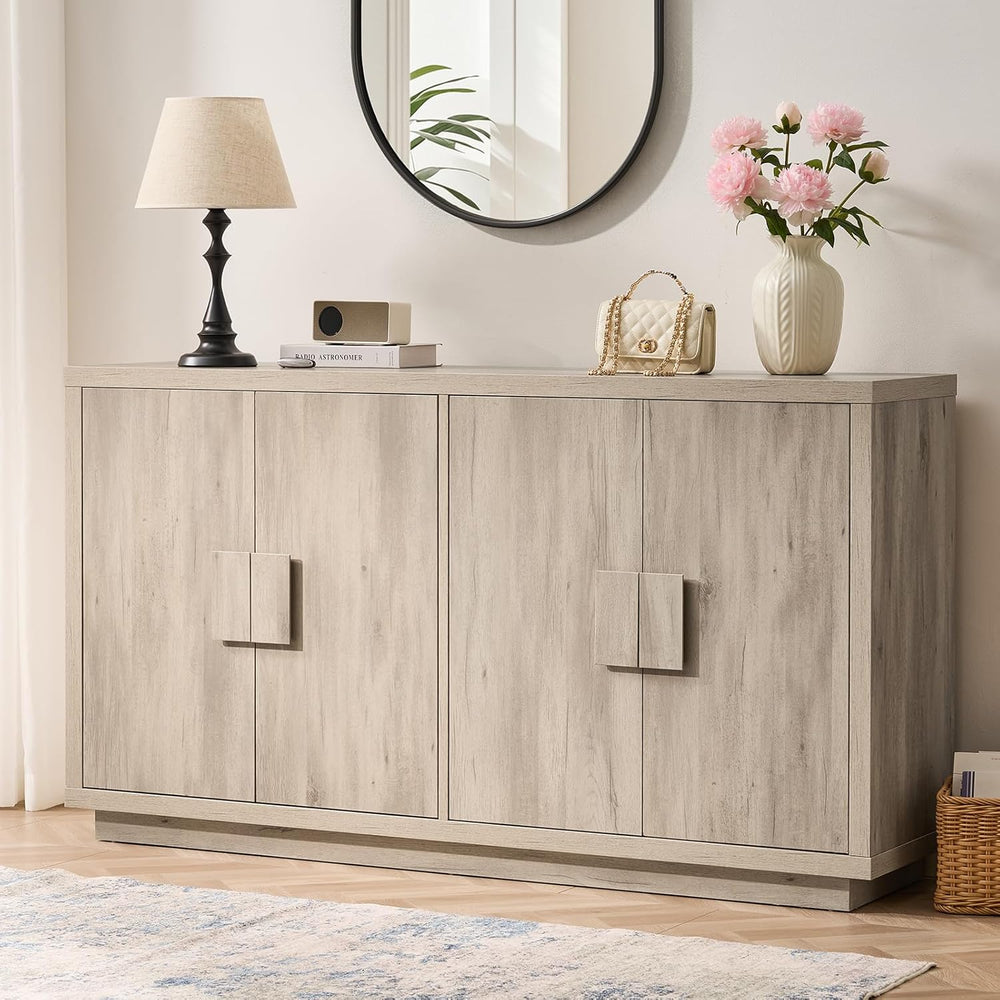 ONBRILL Buffet Cabinet with Storage, 63" Sideboard Cabinet with 4 Doors ...