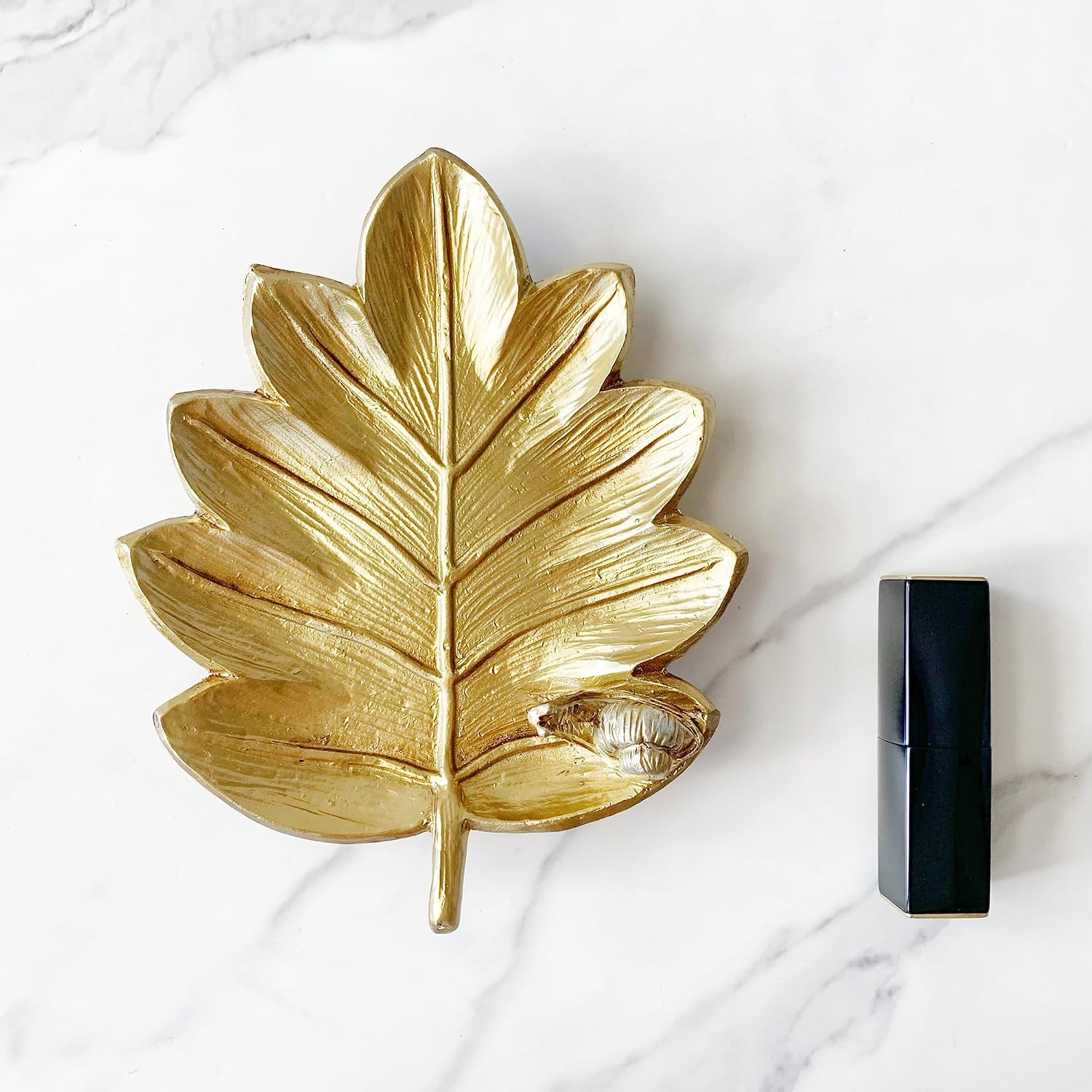 Jewelry Dish, Resin Small Leaf Shaped Ring Holder Jewelry Organizer, Trinket Dish Mini Tray for Christmas Birthday Wedding Gifts