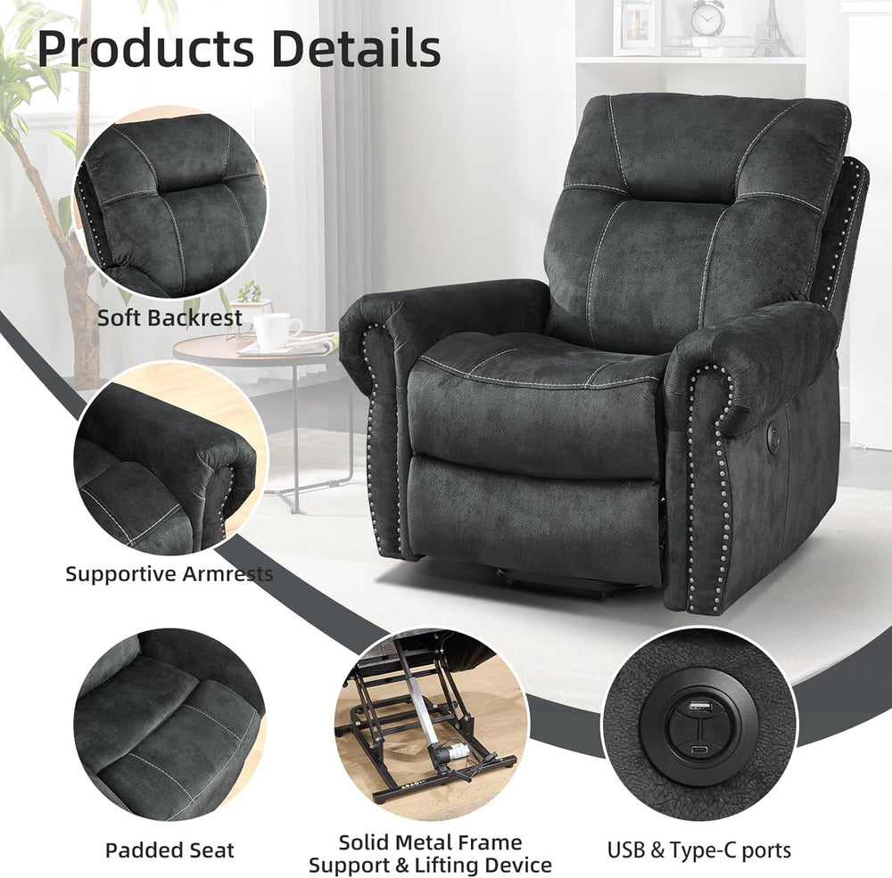 EBELLO 3 Pieces Reclining Couch Furniture Set for Living Room, Double 1 Seat ...