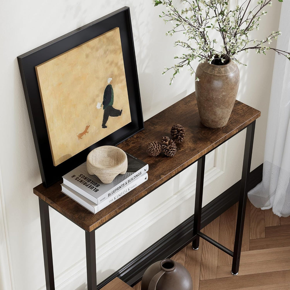Narrow Entryway Console Table & Sofa Side Table - Industrial Hallway Tabl...