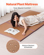 VEVOR Japanese Tatami Mat, Twin XL - 39'' x 80'' Foldable Handwoven Rattan Tatami Mat, Non-Slip & Easily Cleaned Tatami Mattress, Summer Breathable Tatami for Sleeping, Meditation, Yoga