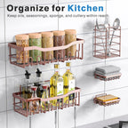 EUDELE 5-Pack Rustproof Stainless Steel Shower Caddy – No Drill Adhesive Bathroom Organizer with Large Capacity, Spacious Shower Shelves for Inside Shower, Kitchen & Home Decor Storage-XL Size