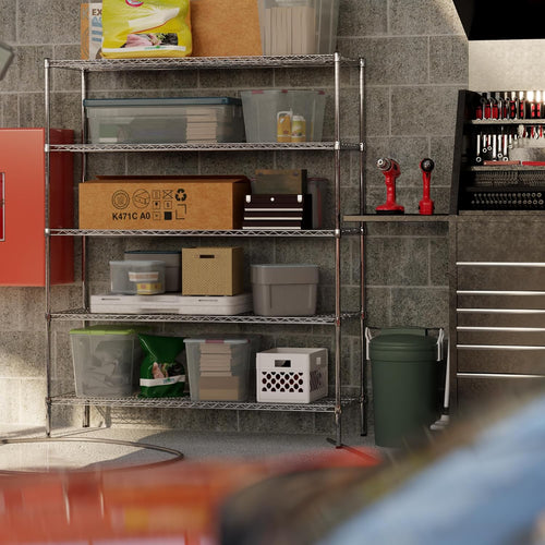 21" Deep x 60" Wide x 74" Height Wire Shelving Kit | 5-Tier | NSF Commercial Storage Rack Unit