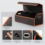 Car Organizers and Storage - Trunk Organizer for Suv Car,Car Trunk Leather Storage Box,Extra Large,Magnetic Lid,Collapsible and Adjustable